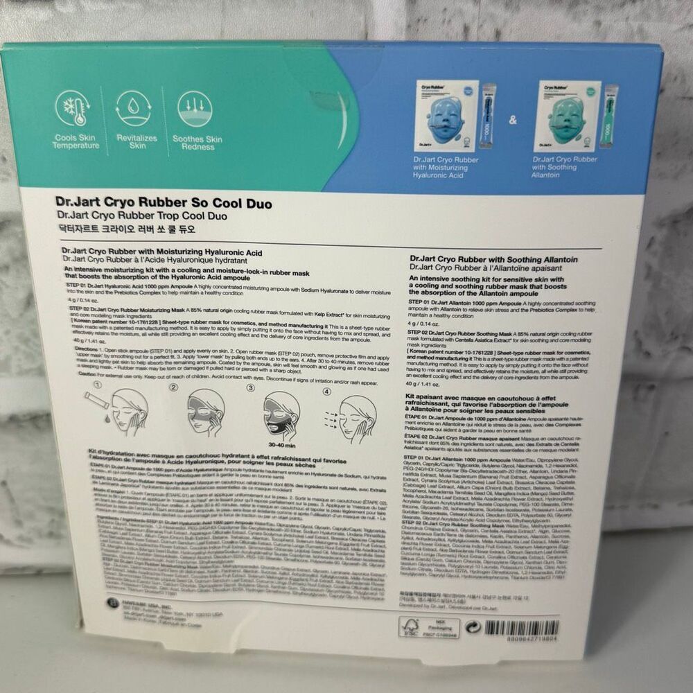 DR JART+ Cryo Rubber So Cool duo Face Masks NWT - Picture 2 of 5